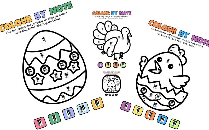 Colour By Note Easter Worksheet preview