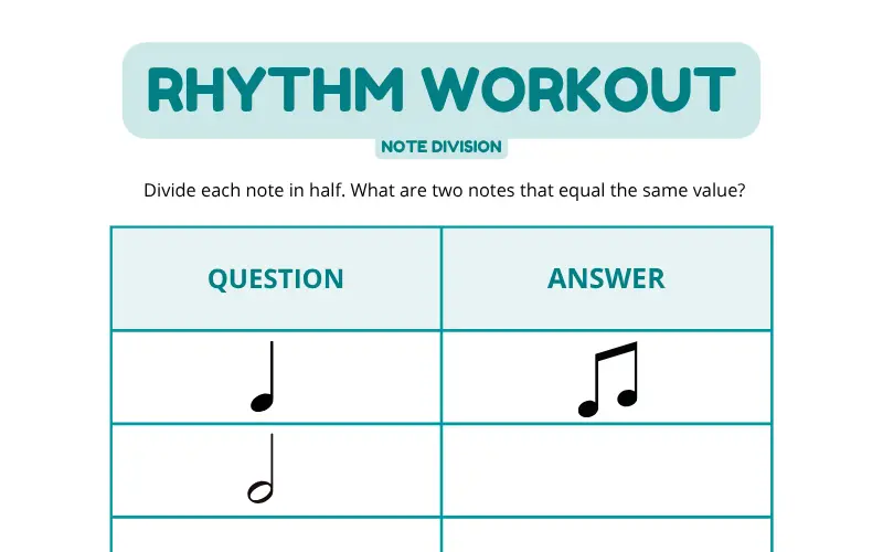 Rhythm Workout Worksheet preview