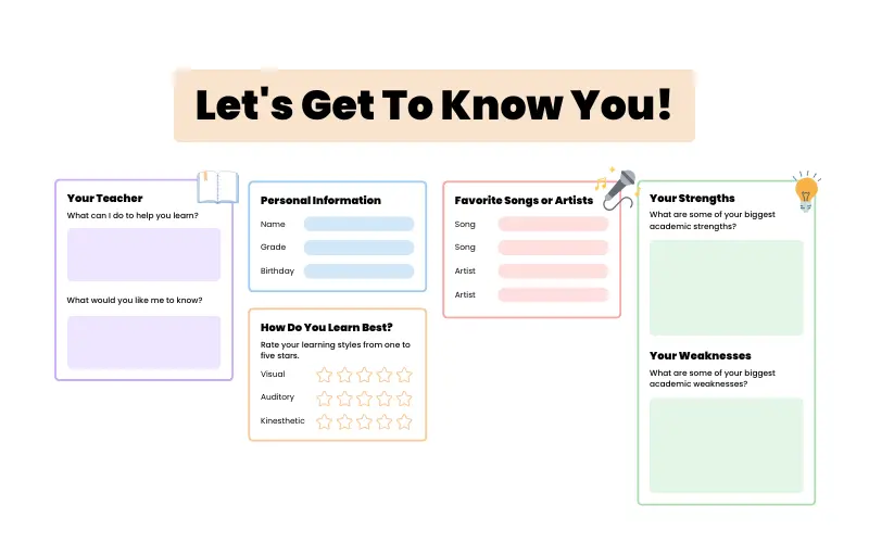 Student Get To Know You Worksheet preview